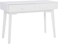 Powell Cason White Wooden Two Drawer Ripples Desk