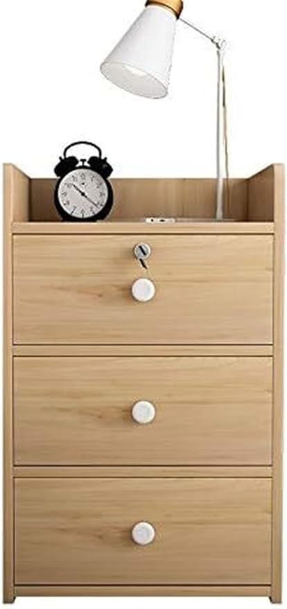 File Cabinet Office Filing Cabinet with Lock Three-Tier Drawer Cabinet Information Cabinet Under Desk Storage(Color:A)
