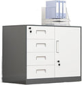 File Cabinet Metal Data Office Filing Cabinet with Lock Drawer Mobile Storage Tool Cabinet Under Desk Storage(Color:B)