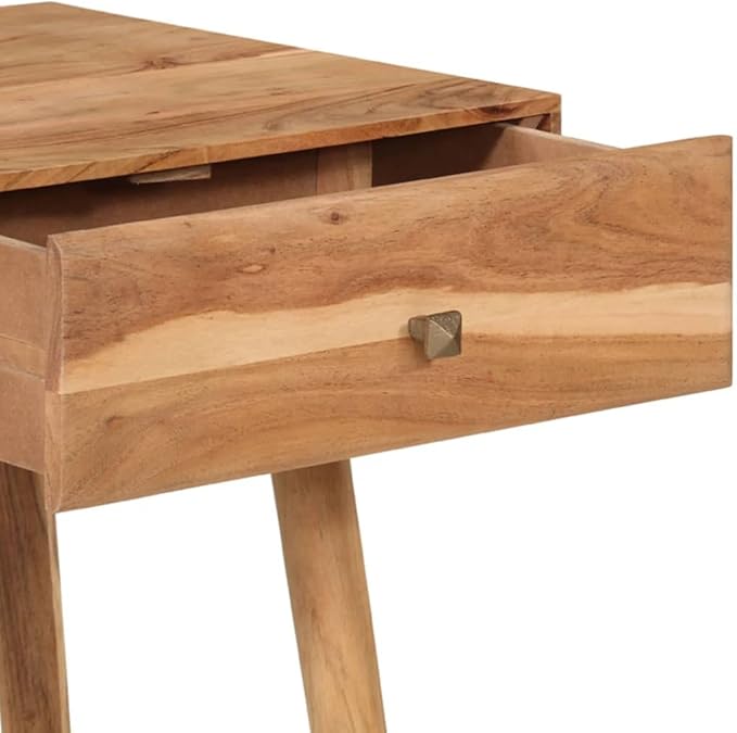 Farmhouse Writing Desk with 2 Drawers 39.3 Wood Computer Desk Study Desk for Home Office Midcentury Laptop Stand Console Table Makeup Vanity Desk Brown