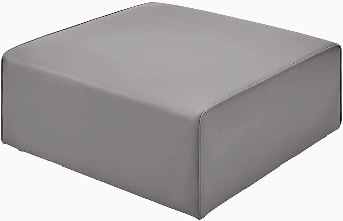 Modway Mingle Vegan Leather Ottoman in Gray