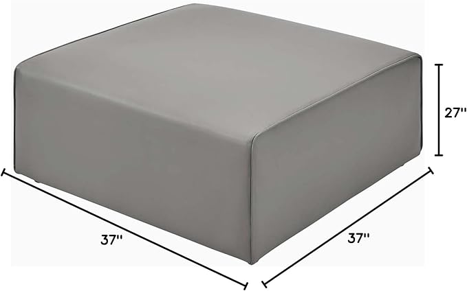 Modway Mingle Vegan Leather Ottoman in Gray