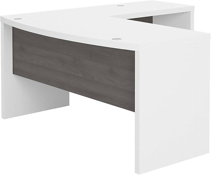 Bush Business Furniture L Shaped Computer Desk 72 inch with Credenza PC Table and Low Storage Cabinet with Shelves for Home Office Vista Collection Modern Beige