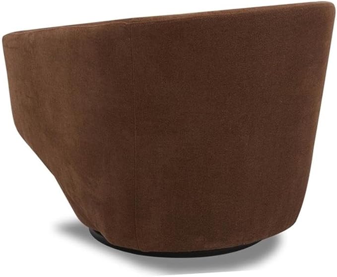 Pemberly Row Modern Upholstered Accent Swivel Chair Rust Finish 31.5 W x 31.5 D x 28 H 100% Woven Polyester Fabric Fully Padded Frame 360-Degree Swivel Cozy Living Room or Bedroom Seating