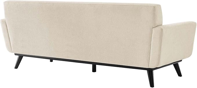 Modway Engage Modern Tufted Back Textured Fabric Sofa in Beige