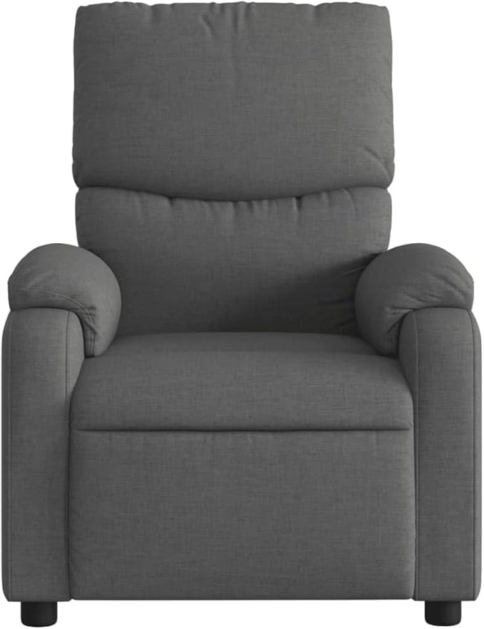 vidaXL Dark Gray Fabric Massage Recliner Chair with Adjustable Armrests and Vibrating Function for Living Room Office Use Reclining Armchair Comfortable Sofa Chairs