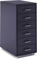 Aimeryup Drawer 5-tier/6-tier/8-tier File Cabinet Metal Clip with Wheel Storage Desk Cabinet Office Study Bedside(Size:28X41X69CM-AColor:A)