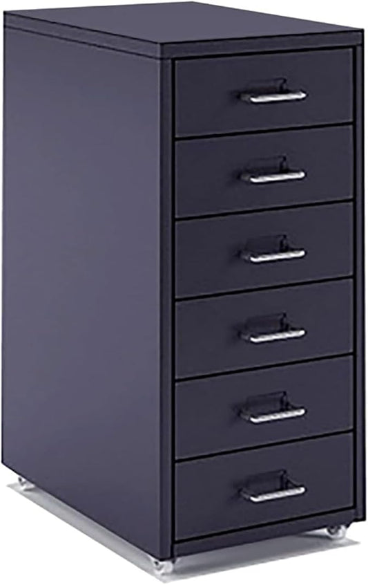 Aimeryup Drawer 5-tier/6-tier/8-tier File Cabinet Metal Clip with Wheel Storage Desk Cabinet Office Study Bedside(Size:28X41X69CM-AColor:A)
