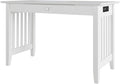 AFI Mission Desk with Drawer and Charger White