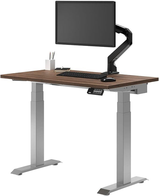 Desky Dual Mini Sit Stand 32 x 20 in Compact Desk with Dual Motors 3-Stage Height Range 4 Memory Presets – One-Piece Top for Home Office Jarrah Legno
