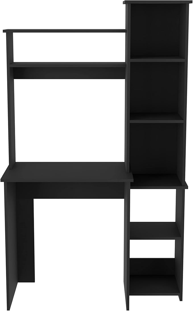 Versalles Writing Desk with Shelves and Cubbies - Black - Home Office Furniture