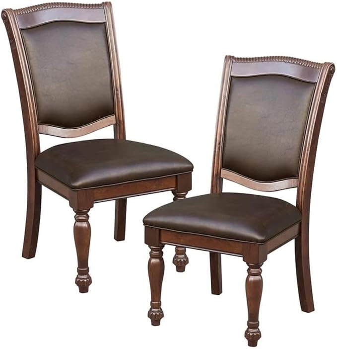 Pemberly Row Set of 4 Wood Dining Room Side Chairs in Brown Cherry