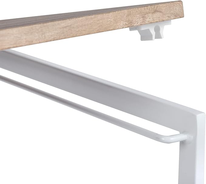 Homy Casa 39.4 Inch Foldable Laptop Desk Space-Saving Computer Table with No Assembly Required Sturdy Metal Frame Minimalist Design for Home Office Study or Small Spaces Oak &amp White