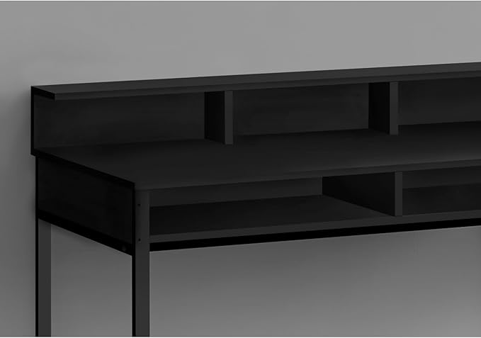 Modern Home Office Standing Desk with Storage Shelves 48 L Black