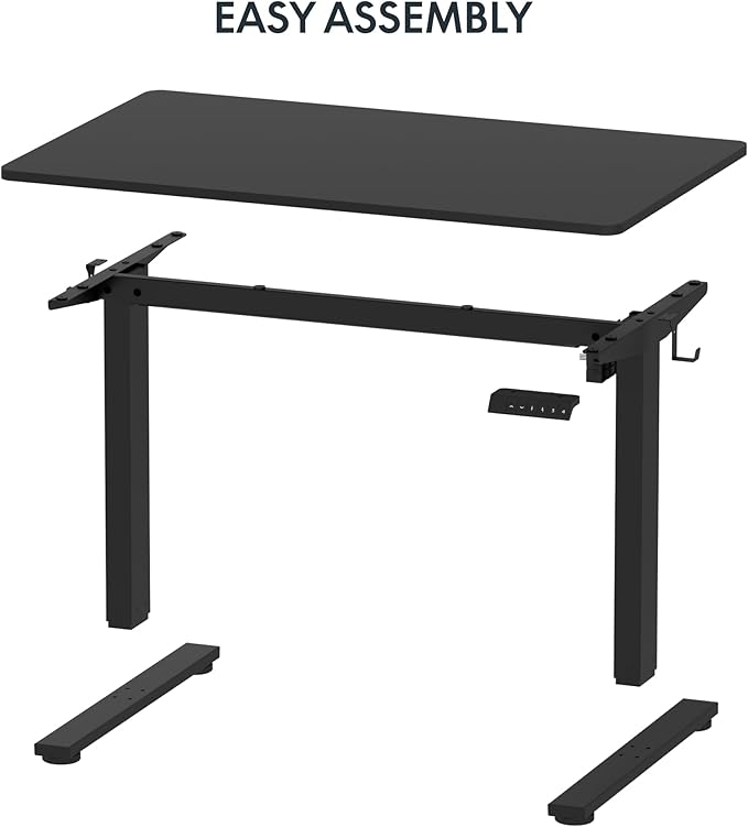 FLEXISPOT EN1 Height Adjustable Standing Desk Frame with Memory Controller Electric Sit Stand Desk Base for Home and Office (Black Frame Only)