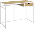 Computer Desk Home Office Laptop Workstation 42 L Natural Laminate &amp White Metal