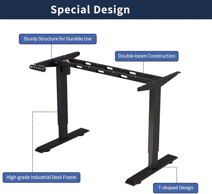 55 Electric Standing Desk Height Adjustable Computer Desk Stand up Gaming Office Desk with 4 Memory Height Adjustment Standing Desks for Home Office Study Room (Black+Brown)