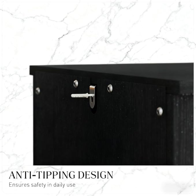 3 Drawer Small File Cabinet with Lock Rustic Farmhouse Under Desk Storage Filing Cabinets Organizer for Home Office Locking DrawersDistressedBlack