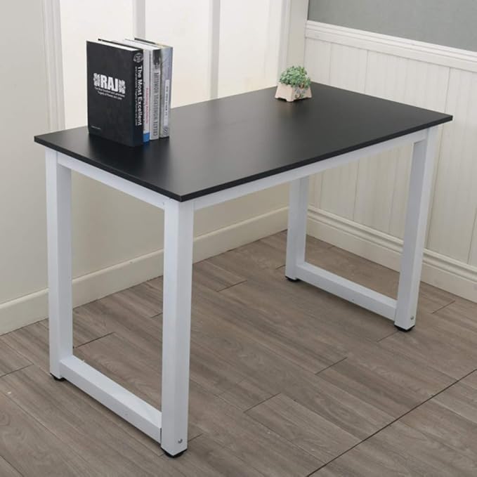 Black 43.3 Home Office DeskWriting DeskFarmhouse Workstation PC Gaming Executive Table for BedroomWood Home Office DeskExecutive Work Desk Workstation