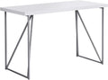 Computer Desk Home Office Laptop 48 l Work White Laminate Grey Metal Contemporary Modern RB584