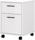 Bush Furniture Key West Rolling File CabinetFile Cart for Home Office in Pure White Oak2 Drawer File Cabinet on Wheels