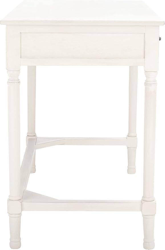 SAFAVIEH Home Collection Mckinlee Distressed White 2-Drawer Computer Table Office Desk Table