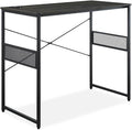 NBF Axle Standing Height Table Desk - Durable Laminate Small Computer Desk - Office Desk for Small Spaces - Work desk with Charging Station - Simple Desk for Office- 48 W x 24 D (Black Oak Red)