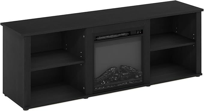 Furinno Classic 70 Inch TV Stand with Fireplace Americano