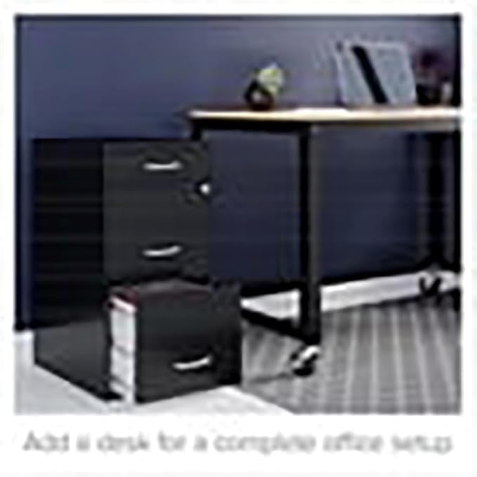 UrbanPro 3-Drawer Metal Filing Cabinet 18 D x 14.25 W x 27.32 H Black Finish Lockable Storage Organizer High-Sided Letter File Drawers Compact Home or Office Filing and Accessory Organizer