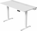 VIVO Electric 60 x 30 inch Standing Desk with Concealed Trays and Full-Size Mouse Pad Dual Motor Memory Controller Height Adjustment White Top White Frame DESK-KIT-E2W-P3W