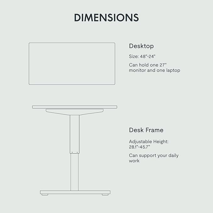 FLEXISPOT EN2 48''x24'' Standing Desk with Monitor Mount Bundle 1 Thick One-Piece Desktop Fully Adjustable Single Monitor Arm with Cable Management Bundle for Home Office Gaming &amp Study Mapl