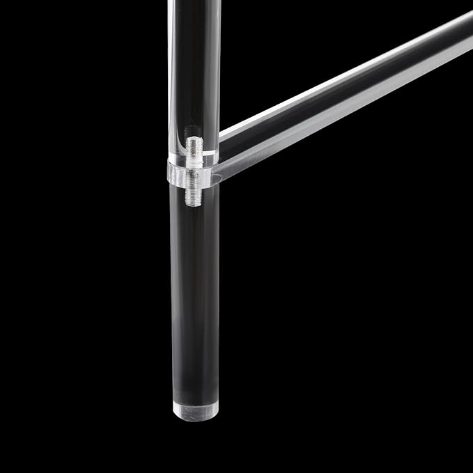 Double Acrylic Desk Home Office Desk Modern Minimalist Transparent Desk Writing Desk Transparent Desk with Monitor Stand for Office Living Room