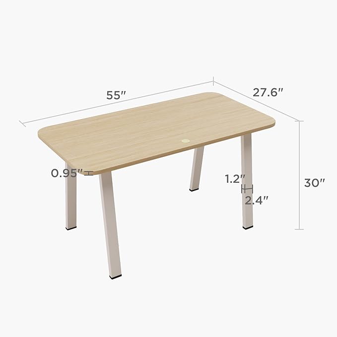 Modular Computer Office Desk Modern Style Small Study Writing Workstation Table for Home &amp Business Large (55 x 28)