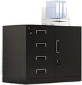 File Cabinet Metal Data Office Filing Cabinet with Lock Drawer Mobile Storage Tool Cabinet Under Desk Storage(Color:C)