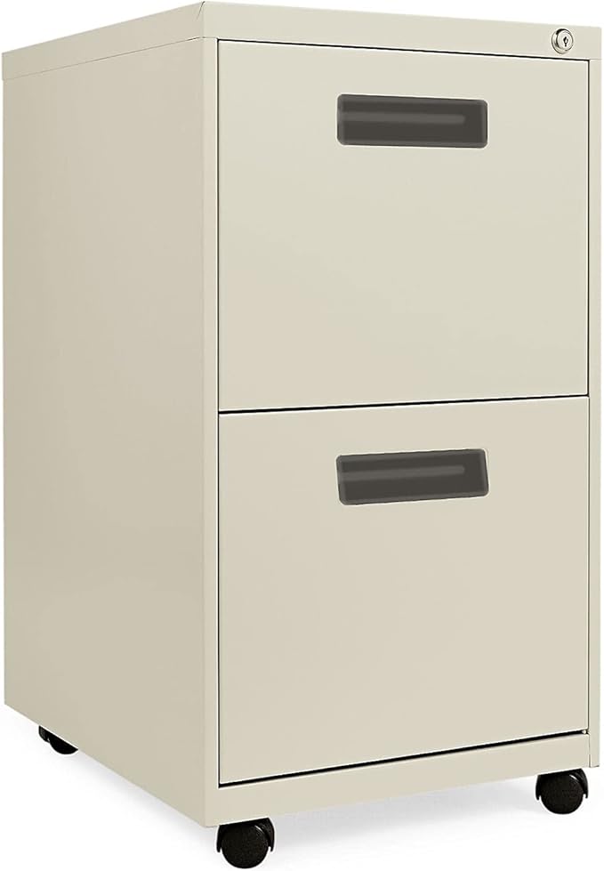 Alera PAFFPY Two-Drawer Metal Pedestal File 14 7/8w x 19-1/8d x 27-3/4h Putty