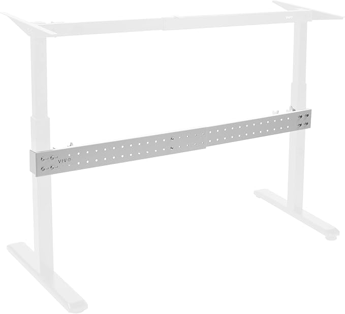 VIVO White Universal Steel Clamp-on Desk Stabilizer Bar for Sturdy Reinforced Workstation 36 to 61.6 inch Bracket Support System for Sit to Stand Desk Frames Expandable Width Adjustment DESK-STB01W