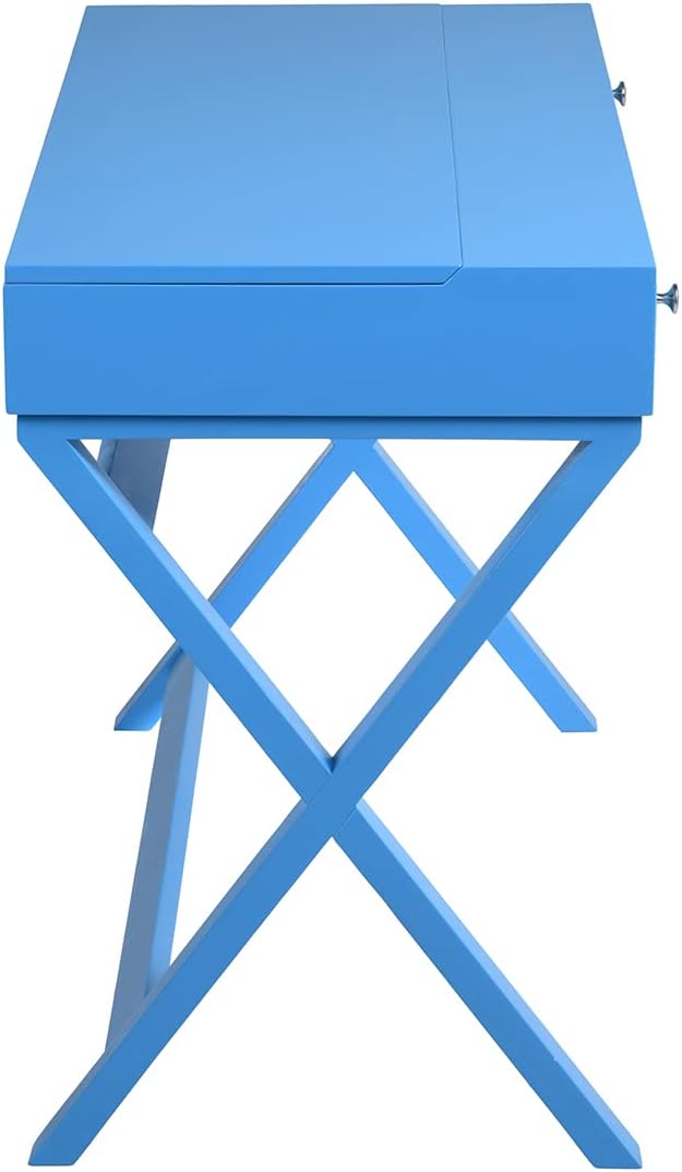 Lift Desk with 2 Drawer Storage Computer Desk with Lift Table Top Adjustable Height Table for Home Office Living RoomBlue
