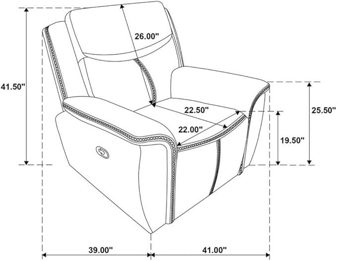 Pemberly Row Faux Leather Upholstered Motion Recliner Chair Blue Manual Recline Wall Hugger Design Pocket Coil Spring Seat 40.25 H x 55 W x 39.25 D Comfortable Foam Cushions for Living Room