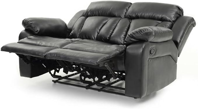 Glory Furniture Daria Faux Leather Reclining Loveseat in Black