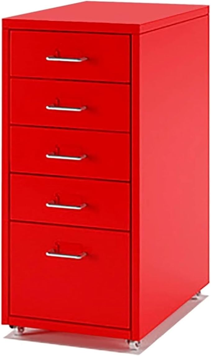 Aimeryup 5-tier/6-tier/8-tier File Cabinet Metal Clip with Wheel Drawer Storage Desk Cabinet Office Study Bedside(Size:28X41X69CMColor:C)