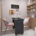Black Desk with Drawers - Office Desk with Cabinet Drawers Black Desk with Wheels Wooden Office &amp Study Table for Bedroom &amp WorkstationsMobile Home Office Desk 43.3 L x 31.5 H x 17.7 W