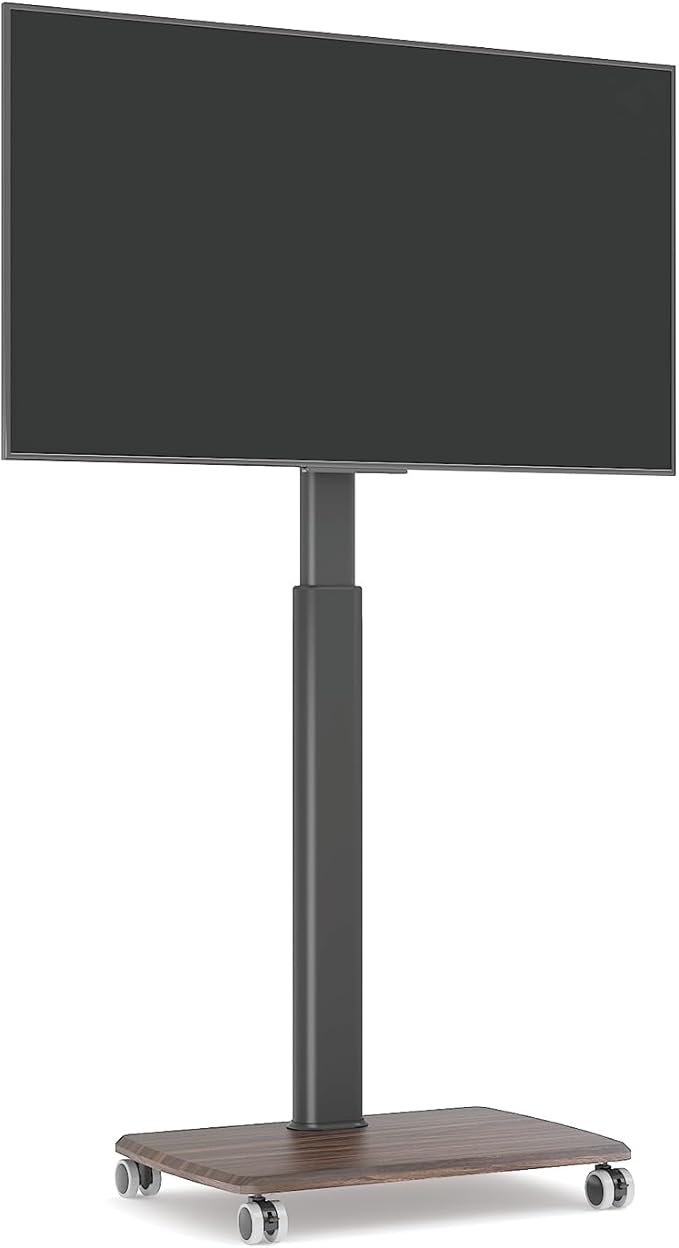 Black Rolling TV Stand for 32 to 55 65 75 85 Inch TVs Corner TV Floor Stand with Mount Universal Portable Mobile TV Cart on Wheels Small TV Stand for Bedroom Living Room