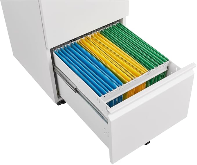3-Drawer Mobile Filing Cabinet with Lock Metal Filing Cabinet to be Installation Required (2 Drawer White)