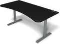Arozzi Arena Ultrawide Curved Gaming and Office Desk with Full Surface Water Resistant Desk Mat with 3 Custom Monitor Mount Cut Outs and Under The Desk Cable Management Netting - Frozen Grey