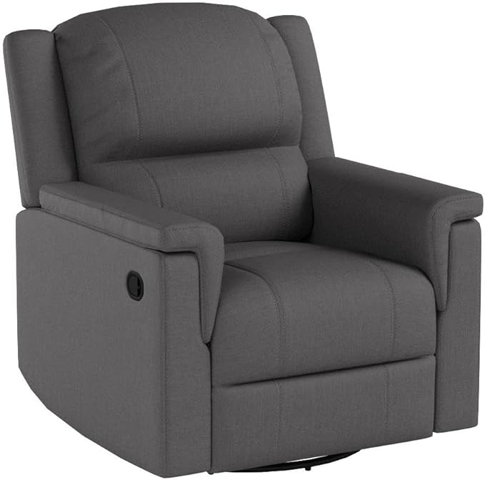 Christopher Knight Home GDFStudio Jemma Tufted Fabric Swivel Gliding Recliner Chair (Charcoal)