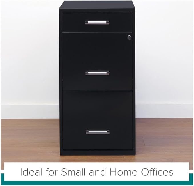 Scranton &amp Co Set of 2 18 D 3-Drawer Metal Filing Cabinet with Pencil Drawer