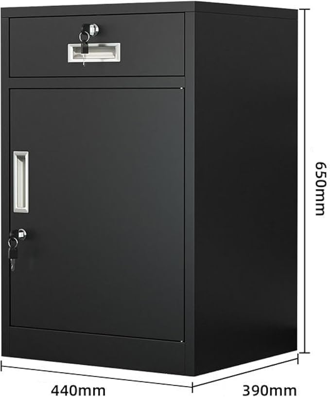 Metal Filing Cabinet with Adjustable Shelves and Drawers for Home Office Storage - Lockable Storage Solution for Organization at Home