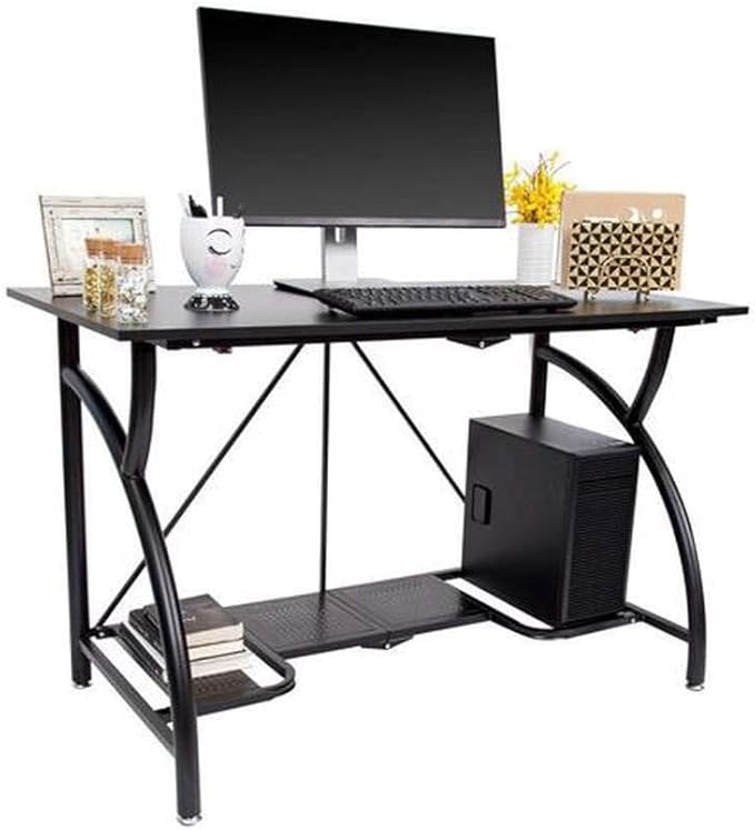 Origami 2-Pack Folding Table Desk Portable Office Furniture with Rolling Wheels Black
