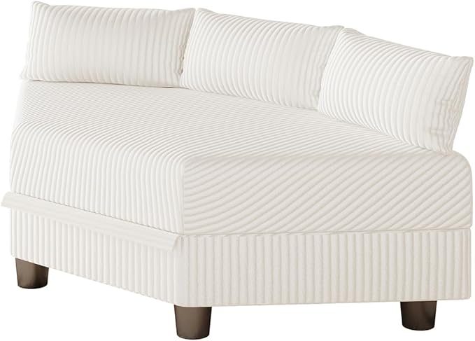 LLappuil Extra Large Hexagon Seat for Modular Sectional Sofa with Hidden Storage Carton C Only Compatible for Carton D Beige Corduroy | Tool Free Assembly Flexible Layouts