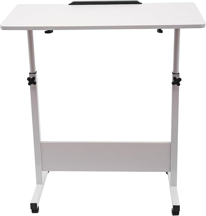 Adjustable Height Standing Desk Stand Up Desk with 360° Flip Wheels for Small Spaces and Home Offices Classrooms White(Adjustable Height: 32-47 in)